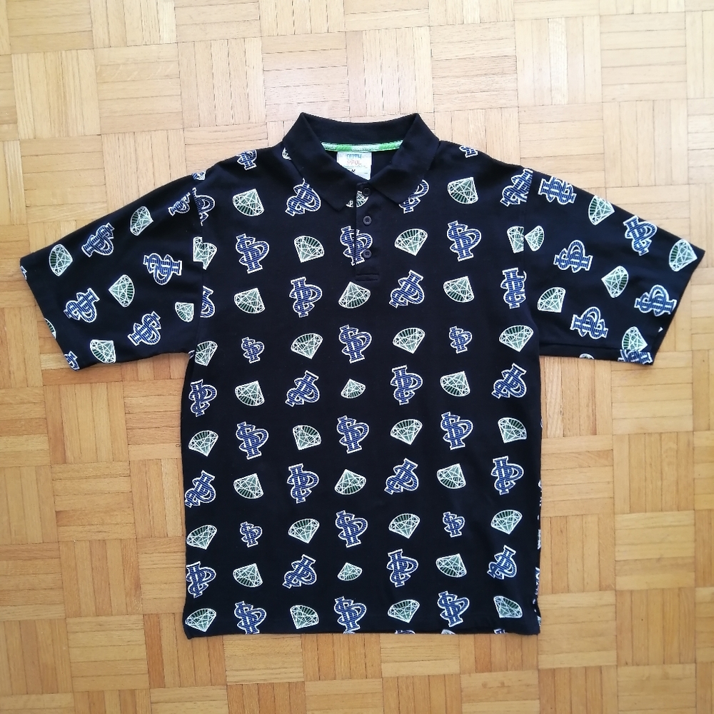 Southpole Diamond Money Black Polo Medium